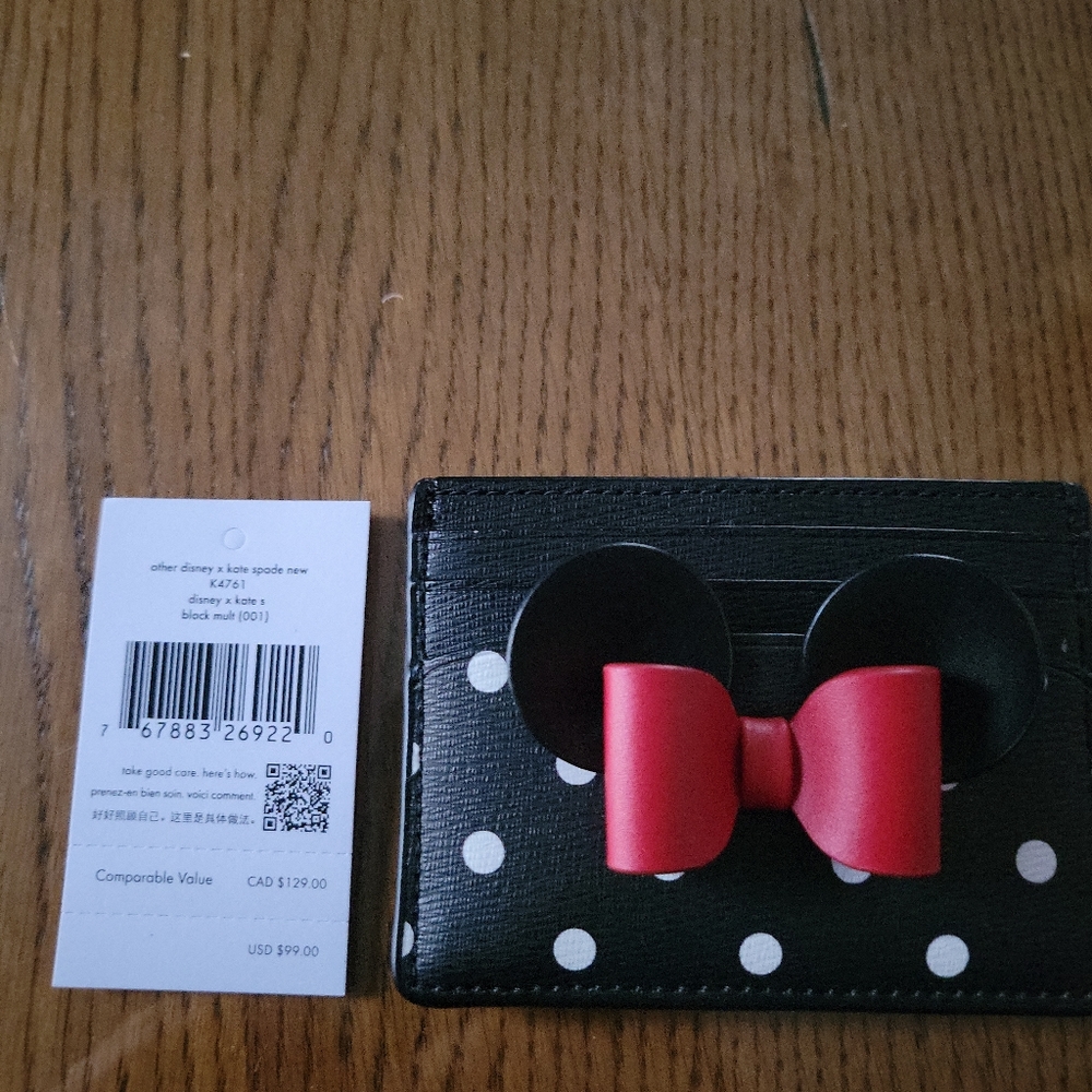 New Kate spade disney minnie mouse card case holder